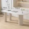 Escritorio de roca de lujo ligero para uso doméstico en espacios pequeños, escritorio de computadora de oficina moderno minimalista, escritorio y silla de dormitorio estilo crema blanco puro