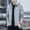 Chaqueta versátil de moda elegante para hombre para primavera y otoño, prenda exterior con capucha simple estilo business casual