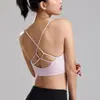 Ropa interior deportiva sujetador para mujer a prueba de impactos push-up fitness cruz belleza tirantes finos chaleco sujetador para mujer