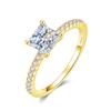 Anillo de plata esterlina S925 para mujer, con microincrustaciones, forma de cuatro garras, anillo cuadrado princesa de 1 quilate, anillo de moissanita, suministro de fábrica.