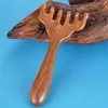 Peine de Masaje Meridianos de Sándalo Dorado Personalizado, Peine de Madera para Cuero Cabelludo y Cabeza, Peine Meridianos, Peine de Cinco Dedos para Terapia Capilar de Mujeres
