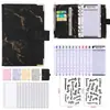 En Stock Transfronterizo Planificador de Carpeta A6 Cuaderno con Patrón de Mármol Carpeta de 6 Anillas Rastreador de Presupuesto en Efectivo