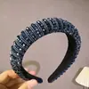 Diadema Retro Europea y Americana con Esponja y Perlas, Diadema de Cristal Hecha a Mano Barroca, Tocado Alto de Tamaño Grande para Mujer, Elegante Accesorio para el Cabello de Dama