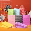 Bolsa de Regalo de Cumpleaños de Papel Kraft con Lunares Venta al por Mayor Set de Lunares Bolsa Tote de Compras Bolsa de Embalaje
