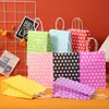 Bolsa de Regalo de Cumpleaños de Papel Kraft con Lunares Venta al por Mayor Set de Lunares Bolsa Tote de Compras Bolsa de Embalaje