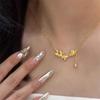 Nuevo Collar de Carpa Salmón de Imitación Ruyi Loto Koi Set Cadena Cadena Clavícula Vacaciones Novia Joyería Cobre Chapado en Oro