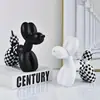 Ornaments Modernos de Arte Preto e Branco Cachorro Balão para Decoração de Casa, Gabinete de TV, Bar, Entrada da Sala de Estar, Escritório
