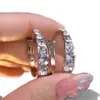 Brincos Brincos de Liga de Cobre Modernos e Versáteis Brincos Argola Espiral Totalmente Cravejados de Diamante Brincos de Fivela Totalmente Cravejados de Diamante de Alta Qualidade