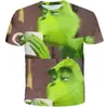 Moletom com Capuz para Cosplay com Estampa Digital 3D de Manga Curta, Mesmo Estilo do Grinch