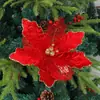 Decoraciones de lentejuelas para flores de Navidad transfronterizas Accesorios para arreglos florales artificiales huecos para árbol de Navidad Adornos Colgantes