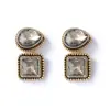 Pendientes Colgantes Geométricos Cuadriláteros de Aleación Incrustados con Pedrería, Moda Retro Elegante Exquisita Transfronteriza para Mujer, Versátiles para el Uso Diario
