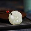 Pingente Pixiu de Jade Afegão, Pingente de Buda Guanyin de Jade Branco, Pingente de Cadeado da Paz de Jade, Ornamento de Folha Ruyi de Jade, Oferta Especial de Transmissão ao Vivo