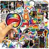 50 Pegatinas de Graffiti de Dibujos Animados Arcoíris para Decoración DIY de Fundas de Teléfono, Vasos de Agua y Cuadernos, Pegatinas Impermeables
