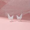 Brincos de tarracha de borboleta femininos simples diamante rosa adoráveis brincos personalizados estilo coreano doce estilo garota legal brincos de zircônia Outono Novo