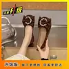 Zapatos de Cuero con Moño y Suela Súper Suave, Planos sin Cordones Poco Profundos para Mujer, Mocasines Planos Lisos, 2026