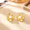 Brincos de Pérola com Textura Irregular de Rede Design de Personalidade de Nicho Senso de Design Simples Elegantes Ornamentos de Orelha Moda Joias de Alta Qualidade