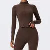 Jaqueta Esportiva de Yoga Profissional Xijia Feminina de Secagem Rápida Justa com Zíper Gola Alta Manga Longa Jaqueta Popular de Fitness