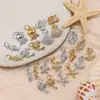 Ticai Novo Estilo Europeu e Americano Cavalo-marinho e Tartaruga Incrustados com Strass Pingente Estilo Oceano Concha do Mar Pingente DIY Golfinho Joias