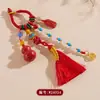 Al por mayor Mineral Crudo Natural Alto Contenido Cinabrio Rojo Imperial Calabaza de la Fortuna Borla de Escoba Llavero Colgante Accesorio para Bolso