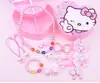 Atacado Pulseira Infantil Headwear Colar Conjunto de 16 Peças Caixa de Presente Princesa Presente de Aniversário para Menina Estilo Coreano Desenho Animado Presilha Lateral