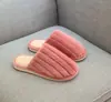 Zapatillas de Algodón para Pareja de Otoño e Invierno de Piel Sintética de Conejo, Zapatillas de Moda Cálidas para el Hogar con Suela Gruesa de Felpa, Estilo para Pareja al Por Mayor