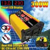Conversor de Potência Inversor 12V para 220V 300W com Duas Portas USB e Display de LED, Alta Potência para Uso Externo