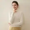Novo Suéter Feminino de Cashmere Puro para Outono e Inverno, Gola Alta Macio, Tricô Grosso Solto, Camada Base