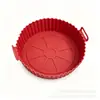 Esterilla de silicona para freidora de aire redonda transfronteriza, bandeja para hornear, resistente al aceite, resistente a altas temperaturas, bandeja para microondas, sartén para pizza