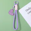 Cordão de celular com design de coração romântico, chaveiro portátil, ambiente suave, acessório requintado para o dia a dia