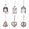 Decoración navideña de madera con pequeño colgante, etiqueta creativa de dibujos animados pintada a mano, accesorios para árbol de Navidad, pequeños regalos.