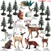 Crianças Simulação Veado-de-cauda-branca Animal Alce Veado Sika Modelo Ornamentos Sólidos Conjunto Brinquedos de Natal