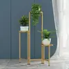 Suporte de Plantas de Metal Dourado de 3 Camadas, Prateleira de Flores de Canto em Camadas, Suporte Moderno para Plantas de Interior, Estante de Plantas Escada de Múltiplas Camadas