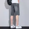 Nuevos Shorts de Mezclilla Tencel 2026 para Hombre, Estilo Delgado de Verano, Marca de Moda, Corte Recto Holgado, Seda Helada Casual hasta la Rodilla