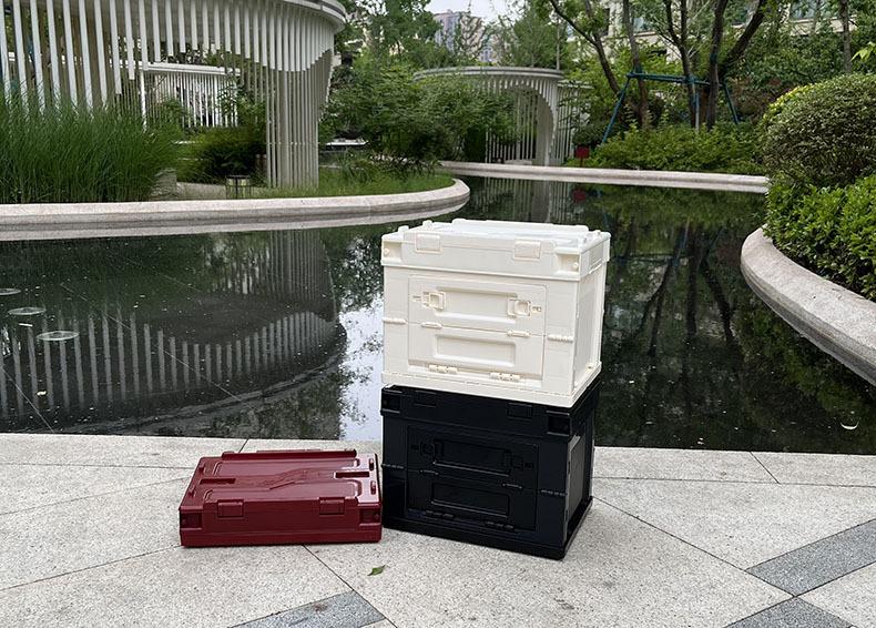 日式20L双侧开门折叠箱 小号居家塑料折叠收纳储物