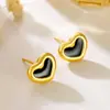 Aretes de amor en forma de corazón con goteo de aceite, tachuelas exquisitas y de moda de acero de titanio, estilo ins, versátiles, lujo ligero, diseño simple