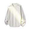 Comercio Exterior 2025 Nueva Primavera y Otoño Sudadera de Hombre Cuello Redondo Jersey Mangas Raglán Empalme Pareja Suelta Sudadera de Hombre