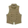 Venta al por mayor transfronteriza 2026 Moda europea botón de nudo cremallera sin mangas cuello alto chaleco chaleco ropa de mujer D226403
