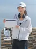 6601 Jaqueta Feminina com Proteção Solar, Proteção UV, Sensação de Gelo no Verão, Respirável, Dobrável, Jaqueta Esportiva Fina para Proteção Solar ao Ar Livre
