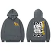 Sudaderas Gráficas de Anime Japonés Dandan Moda Vintage Sudaderas con Capucha Hombres Mujeres Alta Calidad Cubierta de Forro Polar