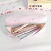 Estuche de Lápices con Lentejuelas de Estrella y Diseño de Corazón Femenino, Bolígrafo Estudiante de Gran Capacidad y Bolsa para Papelería, Bolsa Portátil de Gran Capacidad para Almacenamiento de Brochas de Maquillaje