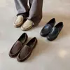 Perfectos para los caseros~ Mocasines lisos vintage sin cordones para mujer, zapatos casuales planos, piel genuina, mocasines cómodos y versátiles