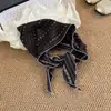 Bufanda de Seda Floral de Algodón y Lino Vintage para Mujer, Nuevo Estilo Delgado para el Verano 2025, Pañuelo para el Cuello, Pañuelo para la Cabeza Versátil Estilo Japonés, Pañuelo Triangular