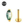 Aleación de titanio F136 piedra natural varilla de 1.0/1.2 mm de grosor ojo de caballo perforación labio oreja clavo lengua clavo comercio exterior popular en stock