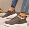 Nuevos Zapatos Casuales Planos de Algodón Cálido para Mujer Otoño/Invierno 2026 Cruzados de Gran Tamaño con Cordones Zapatos de Estudiante