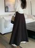 Foto Real~Estilo Preguiçoso Engrossado Outono e Inverno Malha Slim Casual Saia Longa Estilo Coreano Novo Estilo Feminino