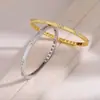 Pulsera con Patrón Cepillado Xiaohongshu para Mujer, Chapado en Oro de Plata S925, Artesanía Italiana, Lujo Ligero con Circonita, Popular en Transmisión en Vivo