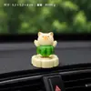 Enfeite de Carro Giratório de Frutas Novo Fofo Divertido Descompressão Suprimentos Internos do Carro Decoração do Console Central Celebridade da Internet Desenho Animado Fruta Gato
