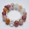 Pulsera de Ágata Amarilla de Cristal Natural Drunk in the Dusk para Mujer, Pulsera Fantasma Blanco de Moda Casual Versátil al por Mayor