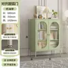 Popular Estantería de Acero con Ventanas Transparentes y Puertas Dobles, Gabinete de Almacenamiento Lateral para Sala de Estar, Almacenamiento para Apartamentos Pequeños, Muebles Sencillos para el Hogar