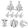25# Argola de Guardanapo Árvore de Natal Metal Criativa Fivela de Guardanapo Prata Dourado Argola de Guardanapo Hotel Decoração de Mesa Suprimentos